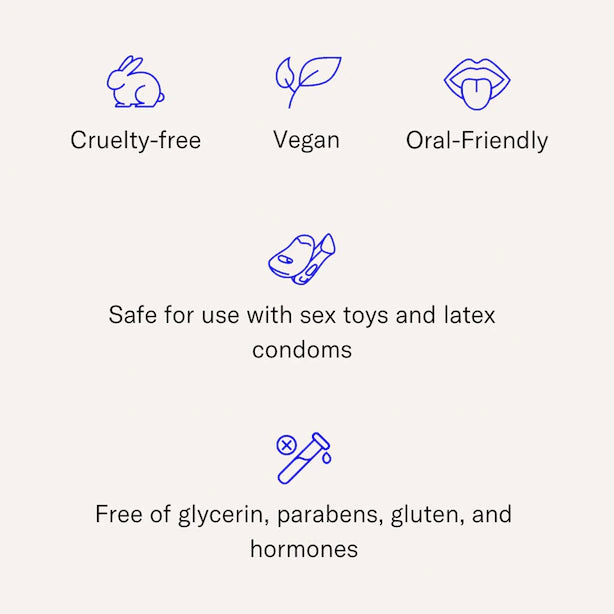 Dames infographic displaying large text of arousal serum ingredients and approved uses. 